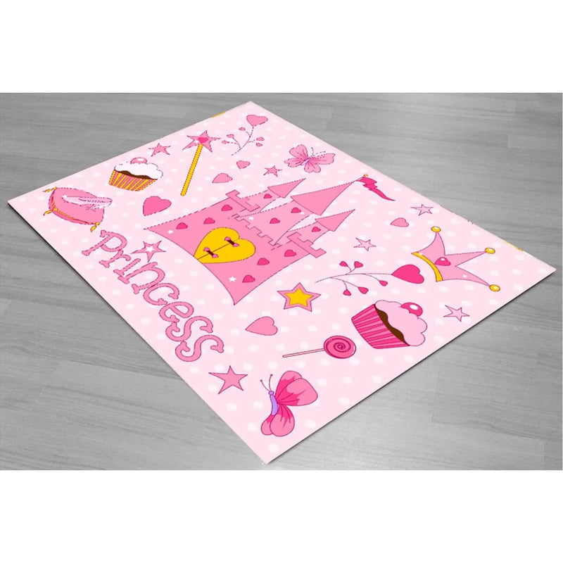 Pink Princess Bedroom Carpet Rug, 4.5' X 6.25' Carpet