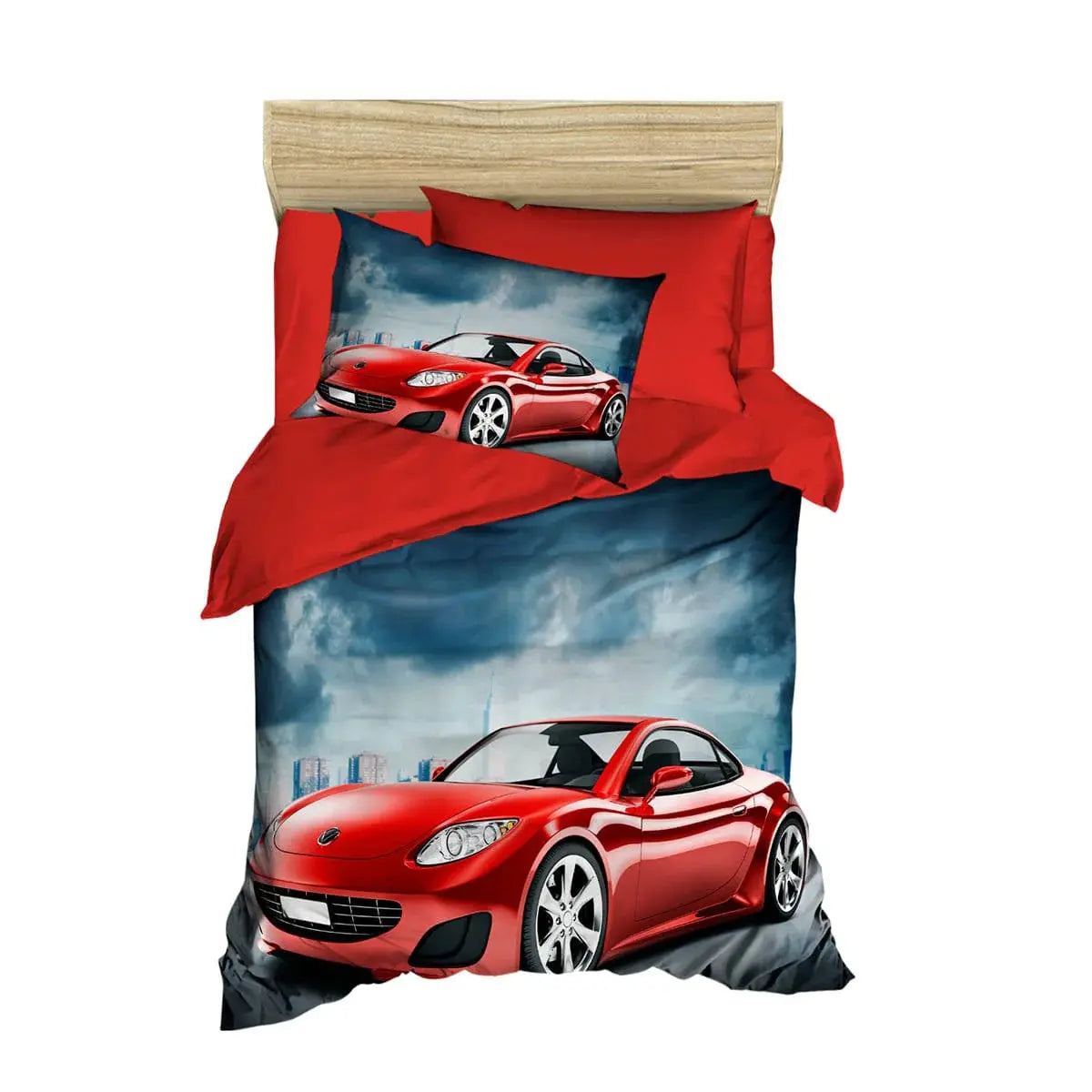 Bed Duvet Cover Set RED Racer