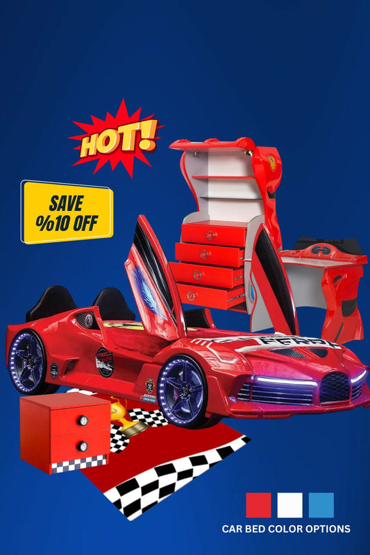 Car Bed, Race Car Bed, Kids Dresser US CAR BED, Toddler Car Bed