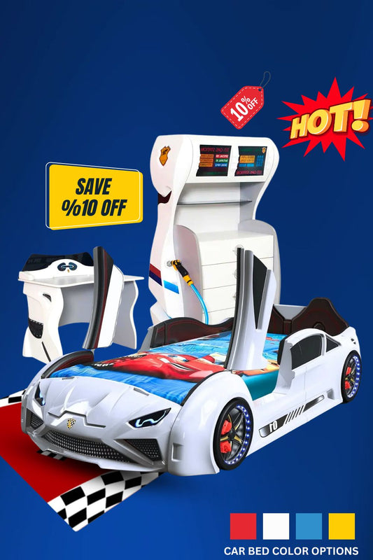 Car Bed, Race Car Bed, Kids Dresser US CAR BED, Toddler Car Bed