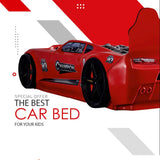 Red Champion Race Car Bed (should lean back seat)